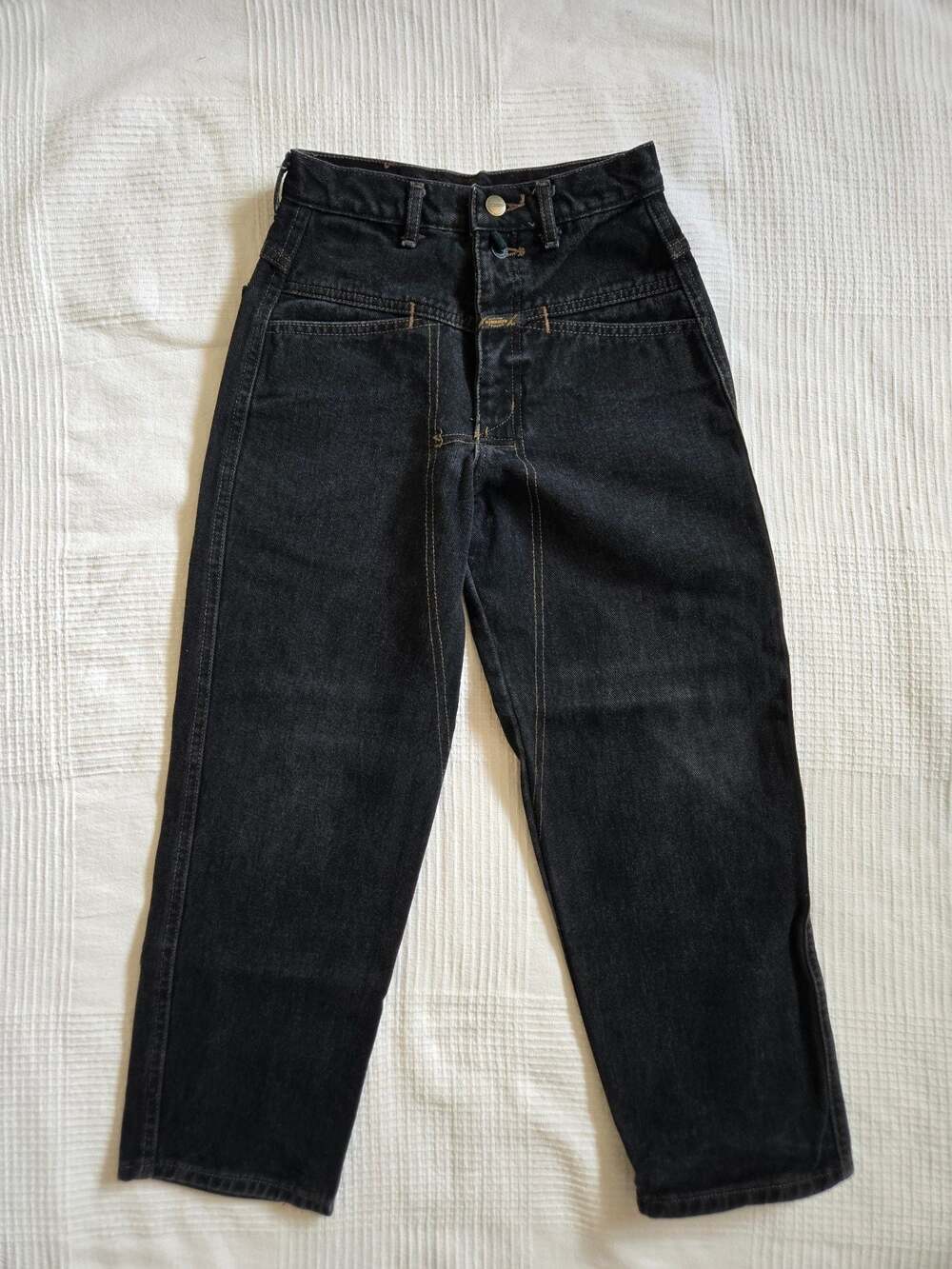 Vintage Marithé + François Girbaud High Waisted Black Denim Jeans Size Youth 10